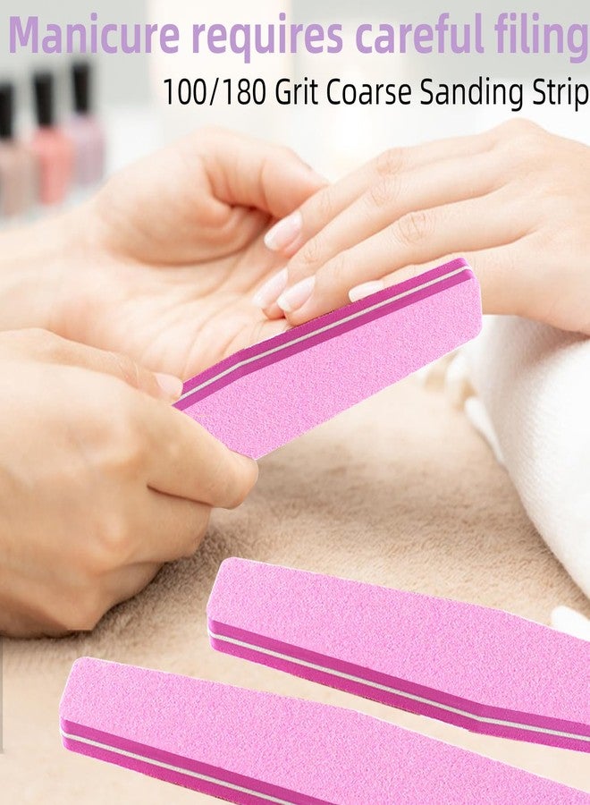 TKYZMS 10 Pack 100/180 Grit Nail Files and buffers,Double Sided Nail Files,Nail Buffer Block,Fingernail File,Sponge Buffing Nail File,for Acrylic/Natural Nails(Pink) - Image 5